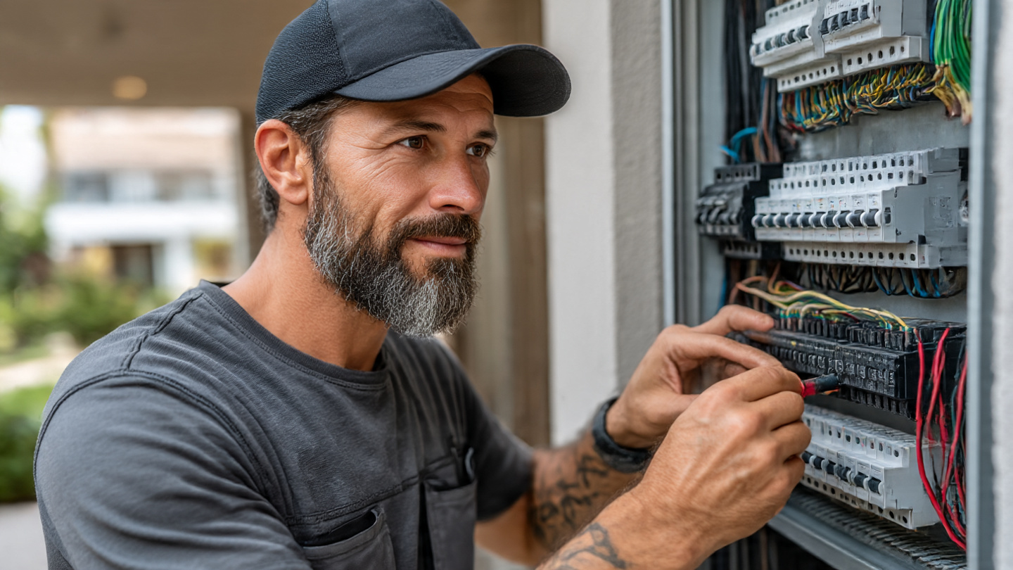 a_man_working_installing_a_security_system (2) Sydney Security Systems